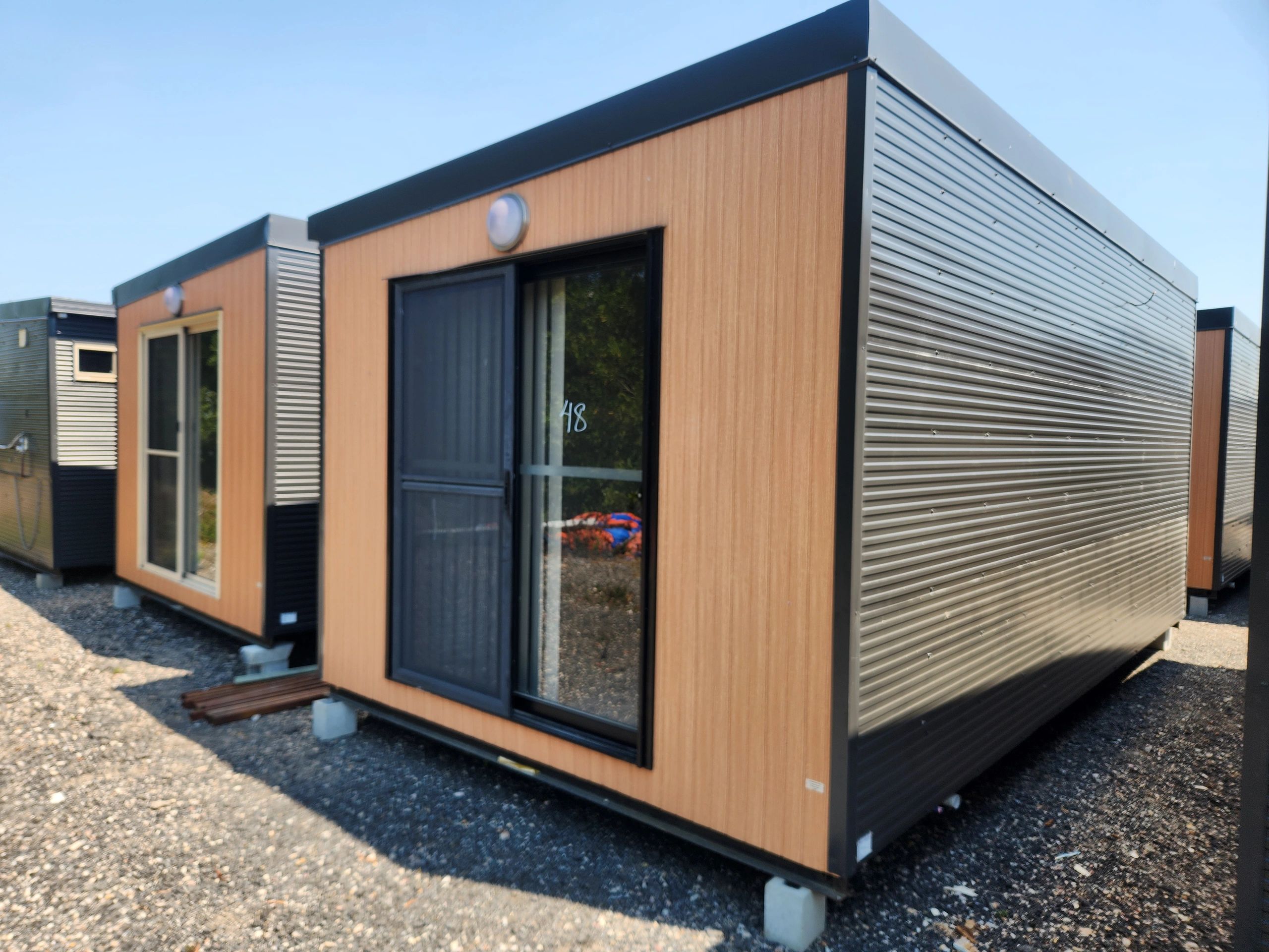 Portable accommodation units ready for deployment
