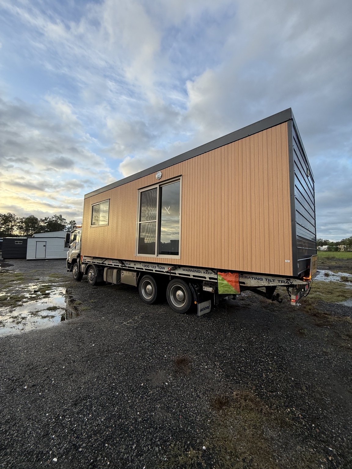Portable worker accommodation being delivered to site