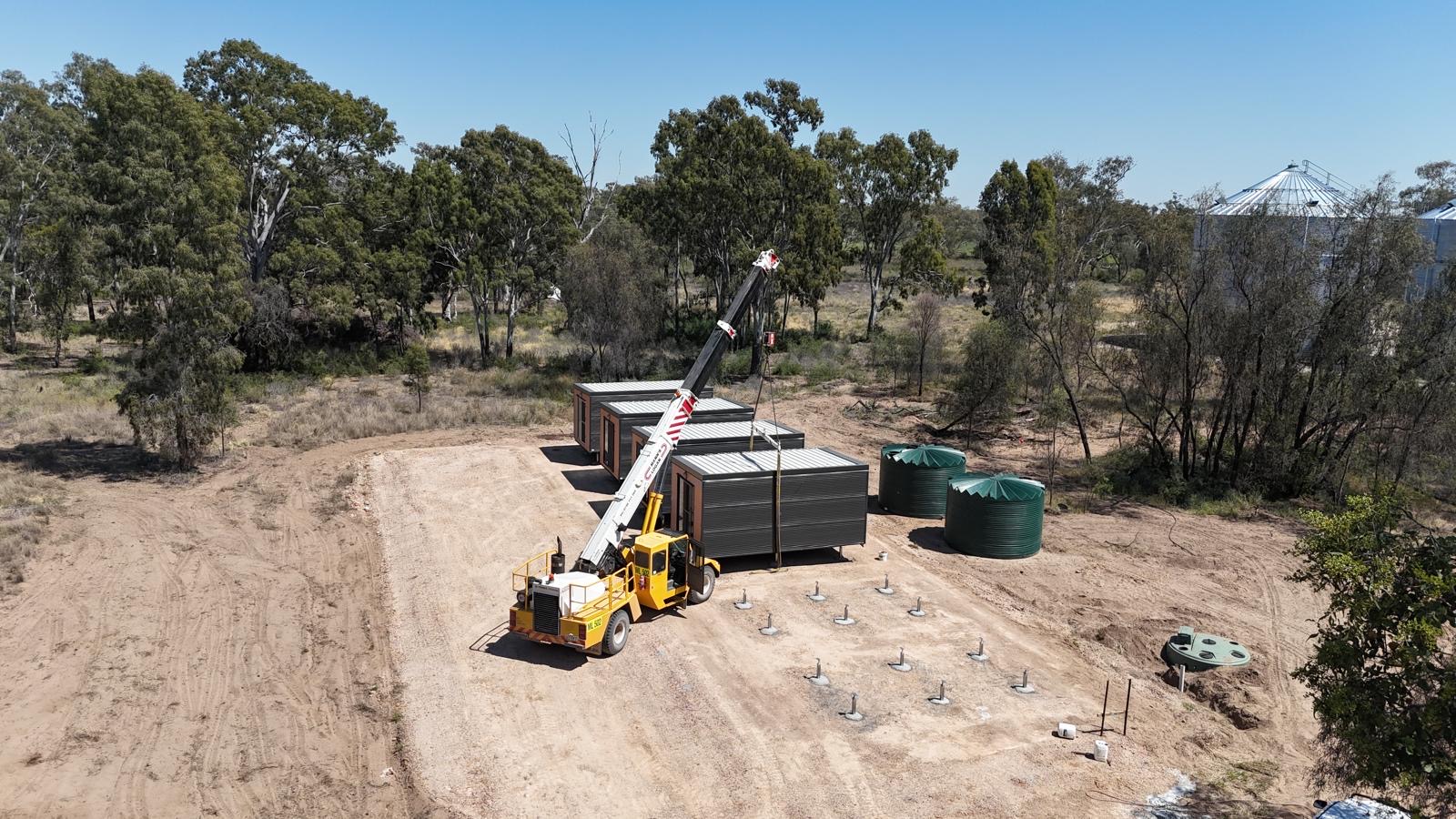Workforce accommodation village during installation