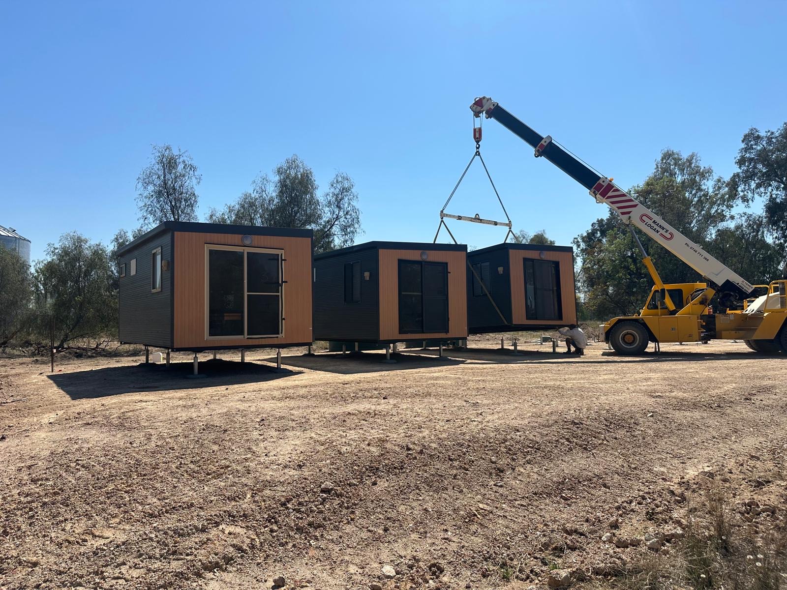 Portable workforce rooms installed on site